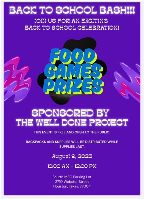  Back to School Bash by The Well Done Project